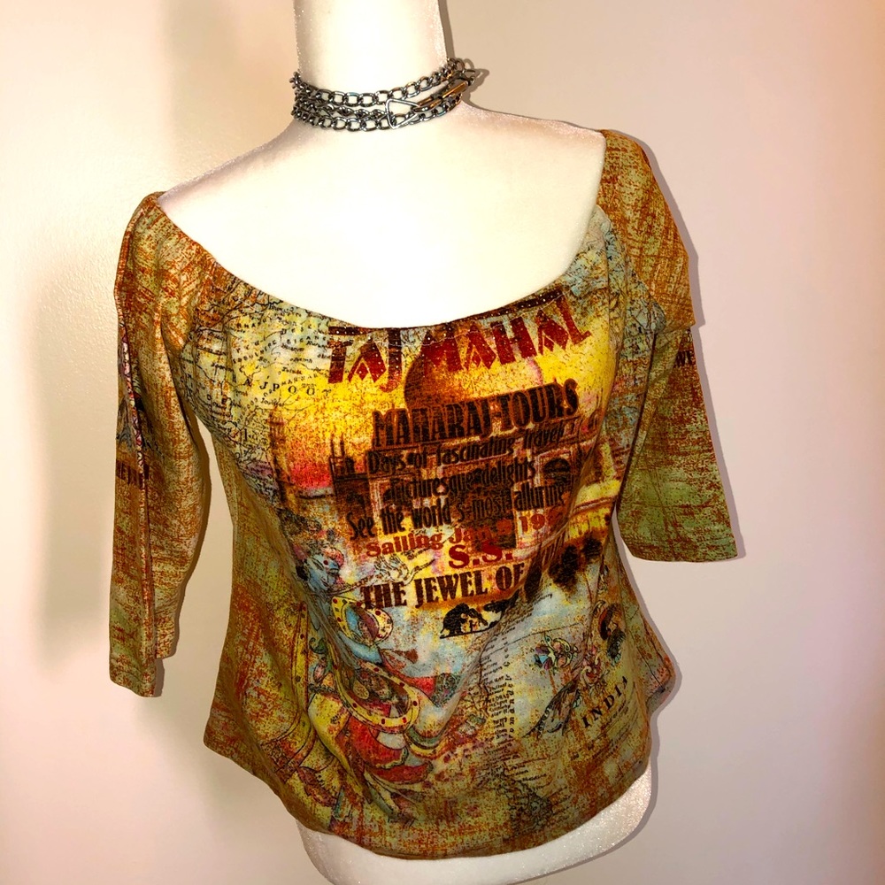 Off the Shoulder Indian Top